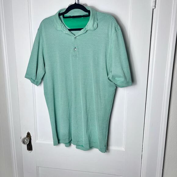 Bobby Jones Men's Light Green Striped Pima Cotton Lightweight Golf Polo Size XL - Picture 1 of 6